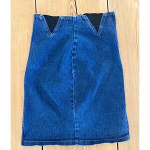 Vintage Pelican Cove Women's Denim Skirt Sz 9 Blue Knee Length Side Slit Western